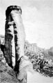 Old photograph of a monastery in the Meteora