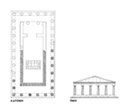 Ground plan and front view of Kardaki temple