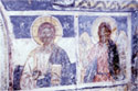 Wall paintings n the east wall of the narthex