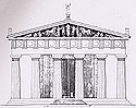 Representation of the east side of Zeus temple