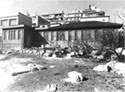 The building of the old Museum of Pireus. View by the Archaeological site of Zeas' theatre