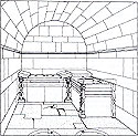 Perspective drawing of the internal funerary room