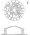 Sketch representation of the elevation and the covering of the monument