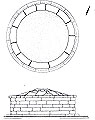Ground-plan and south-east face of the monument