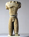 View of kouros' preserved body