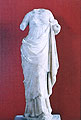 View of female statuette with ionic tunic