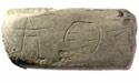 Clay tablet with Linear B script from the mycenaean palace