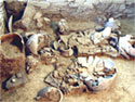 Room with pithoi in situ