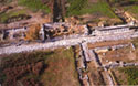 Aerial photography of the central road at the ancient city of Dion