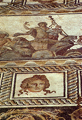 The central picture of the mosaic floor at the Dionysos villa with representation of Dionysos' triumphal appearance