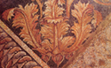 Detail from the mosaic floor in Dionysos villa at Dion with representation of a calyx and acanthus leafs