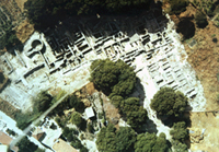 Aerial photography of the archaeological site of Tylisos