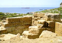 View of the hellenistic harbour with defensive towers at Phalasarna