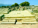 View of the impressive Loggia, a raised hall opening to the court, at the west wing of the Malia palace