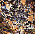 Aerial view of the tower with the ancient and more recent buildings
