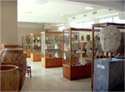 View of the showcases with ceramic