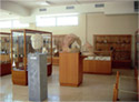 Interior museum's view with roman portrait