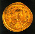 Gold Byzantine coin (602-610 AD)