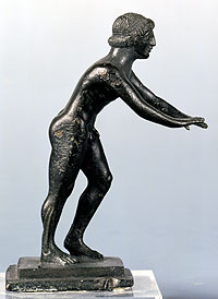 Bronze statuette of a runner