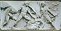 arble sculpted frieze depicting the battles between the Amazons, west side of the cella. British Museum.